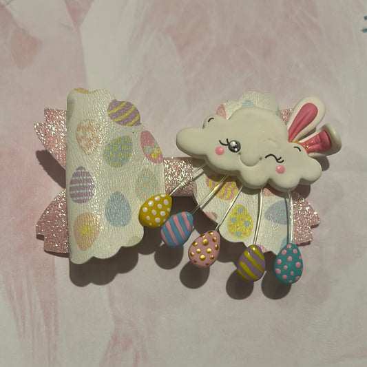 Easter bunny egg cloud hair bow